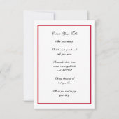 Einfache Hochzeitsfeier in Rot und Weiß Einladung (Vorderseite)