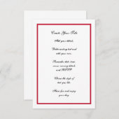 Einfache Hochzeitsfeier in Rot und Weiß Einladung (Vorne/Hinten)