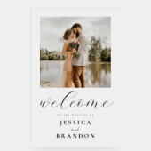 Einfache Hochzeitsfeier in Schwarz-Weiß-Chic-Foto Acrylschild (Vorderseite)