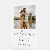 Einfache Hochzeitsfeier in Schwarz-Weiß-Chic-Foto Acrylschild (Winkel)