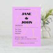 Einfache Hochzeitsfeier laden Sie ein, mit rosa Ch Save The Date (Stehend Vorderseite)