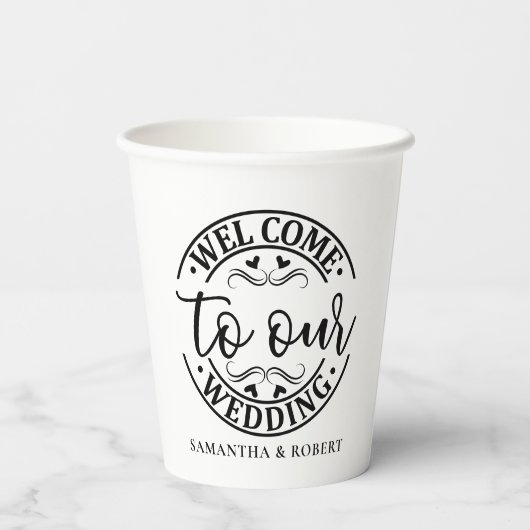 EINFACHE HOCHZEITSFEIER PAPPBECHER (Rückseite)