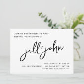 Einfache Hochzeitsfeier Probe Einladung (Stehend Vorderseite)