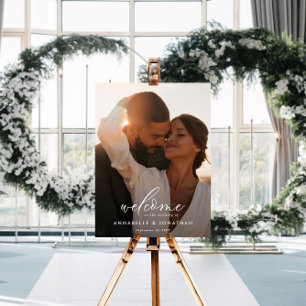 Einfache Hochzeitsfoto-Begrüßung Eukalyptus Poster