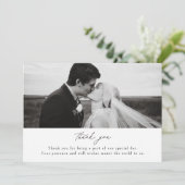 Einfache Hochzeitsfoto-Dankeskarten-Flat Card Save The Date (Stehend Vorderseite)