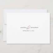 Einfache Hochzeitsfoto-Dankeskarten-Flat Card Save The Date (Rückseite)