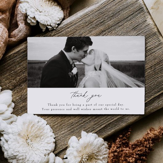 Einfache Hochzeitsfoto-Dankeskarten-Flat Card Save The Date