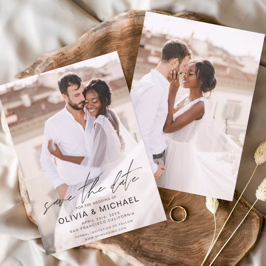 Einfache Hochzeitsfotografie für Save the Date Fot