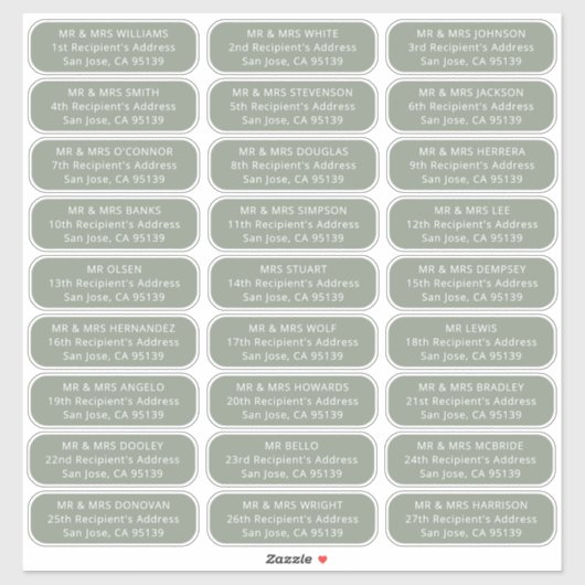 Einfache Hochzeitsgäste wenden sich an 27 Empfänge Aufkleber (Blatt)
