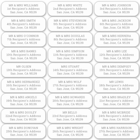 Einfache Hochzeitsgäste wenden sich an Labels 27 E (Vorderseite)