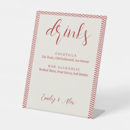 einfache Hochzeitsgetränke Sockelschild