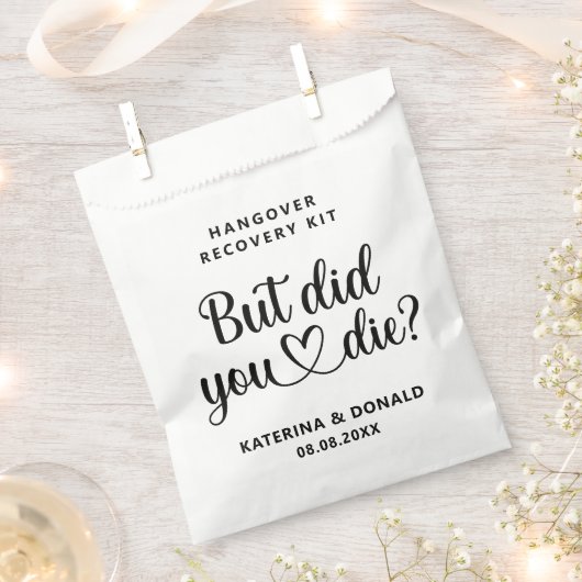 Einfache Hochzeitshangover-Erholung Geschenktütchen (Ausgeschnitten)