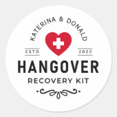 Einfache Hochzeitshangover-Erholung Runder Aufkleber (Vorderseite)