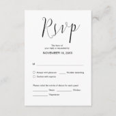 Einfache Hochzeitskalligraphie, Schwarz, Abendesse Begleitkarte (Vorderseite)