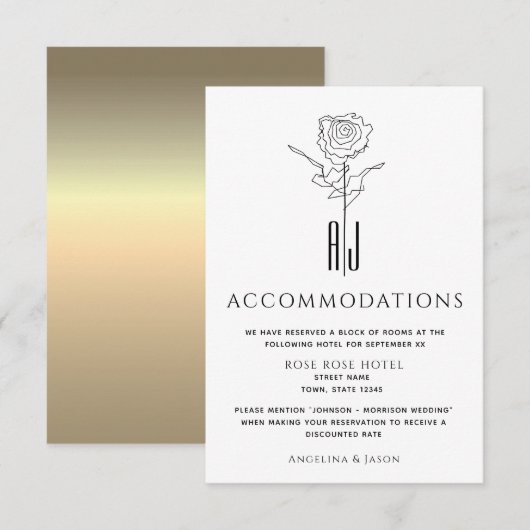 Einfache Hochzeitskarte (Vorne/Hinten)