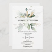 Einfache Hochzeitskarte Einladung (Vorne/Hinten)