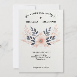 Einfache Hochzeitskarte Einladung