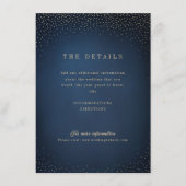 Einfache Hochzeitskarte für Navy & Gold Glitzer Begleitkarte (Vorderseite)