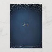 Einfache Hochzeitskarte für Navy & Gold Glitzer Begleitkarte (Rückseite)