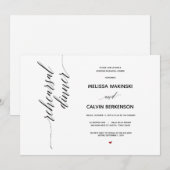 Einfache Hochzeitskarte für Probe Einladung (Vorne/Hinten)