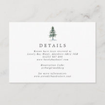 Einfache Hochzeitskarte für Wasserfarben-Pine-Tree