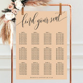 Einfache Hochzeitskarte mit weichem Pfirsich Poster