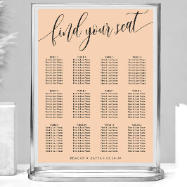 Einfache Hochzeitskarte mit weichem Pfirsich Poster