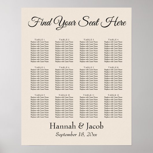 Einfache Hochzeitskarte Poster (Vorne)