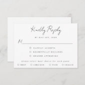 Einfache Hochzeitskarte RSVP Karte (Vorne/Hinten)