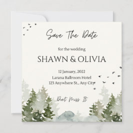 Einfache Hochzeitskarte Save the Date Einladung