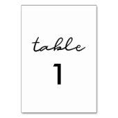 Einfache Hochzeitskarte Tischnummer (Rückseite)