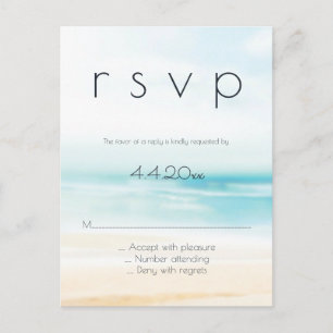 Einfache Hochzeitskarten für uAwg am Strand Einladungspostkarte