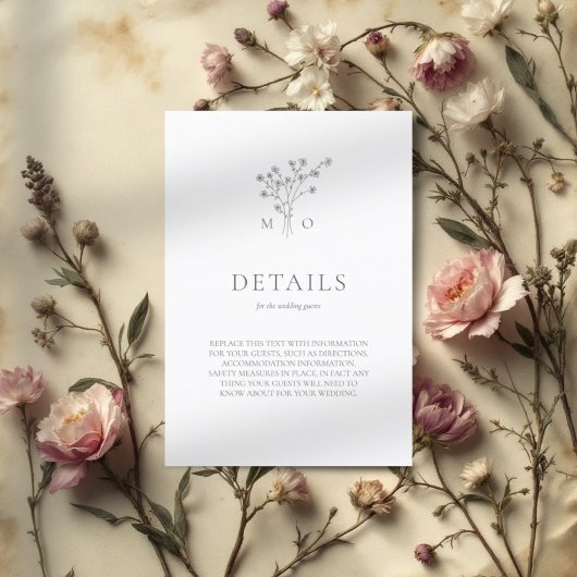 Einfache Hochzeitskasse Blume Umschließung Karte