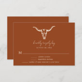 Einfache Hochzeitskuh-Hochzeitskuh RSVP Karte (Vorne/Hinten)