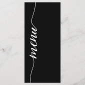 Einfache Hochzeitsmahlzeiten mit Schwarz und Weiß Menükarte (Rückseite)