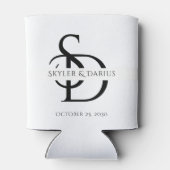 Einfache Hochzeitsmonogramm Personalisiert mit Nam Dosenkühler (Rückseite)