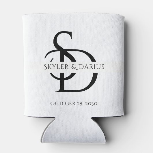 Einfache Hochzeitsmonogramm Personalisiert mit Nam Dosenkühler (Rückseite)