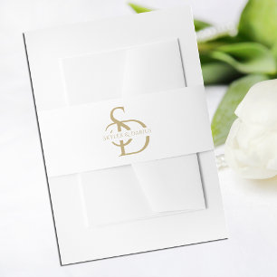 Einfache Hochzeitsmonogramm Personalisiert mit Nam Einladungsbanderole