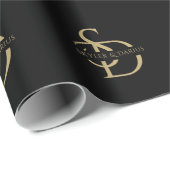 Einfache Hochzeitsmonogramm Personalisiert mit Nam Geschenkpapier (Rolleneckpunkt)