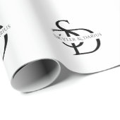 Einfache Hochzeitsmonogramm Personalisiert mit Nam Geschenkpapier (Rolleneckpunkt)