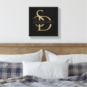 Einfache Hochzeitsmonogramm Personalisiert mit Nam Leinwanddruck (Insitu (Schlafzimmer))