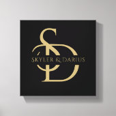 Einfache Hochzeitsmonogramm Personalisiert mit Nam Leinwanddruck (Vorderseite)