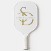 Einfache Hochzeitsmonogramm Personalisiert mit Nam Pickleball Schläger (Vorderseite)