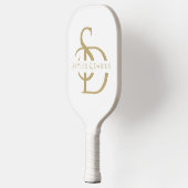 Einfache Hochzeitsmonogramm Personalisiert mit Nam Pickleball Schläger (Links)