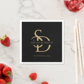 Einfache Hochzeitsmonogramm Personalisiert mit Nam Serviette (Beispiel)