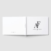 Einfache Hochzeitsmonogramm Schwarz/Weiß Gästebuch (Voll)