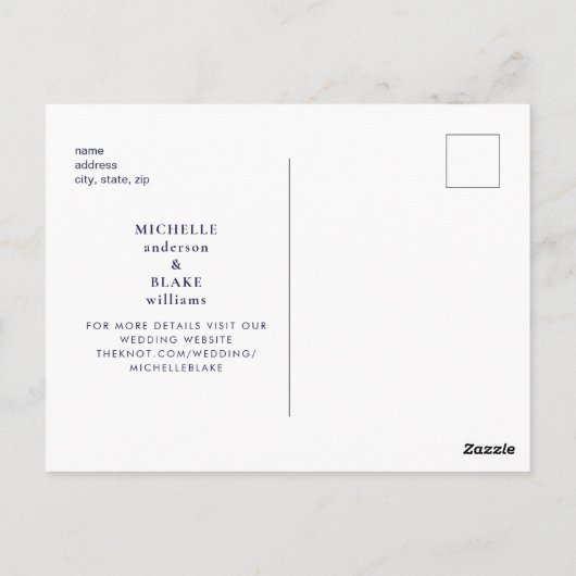 Einfache Hochzeitsnacht Monografie speichern das D Postkarte (Rückseite)