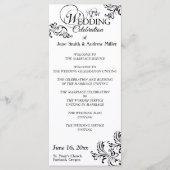 Einfache Hochzeitsprogramme für Schwarzweiß Programm (Vorderseite)