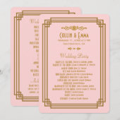 Einfache Hochzeitsprogramme im Art Deco Stil in Ro Programm (Vorne/Hinten)