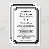 Einfache Hochzeitsprogramme in Weiß und Schwarz Programm (Vorne/Hinten)